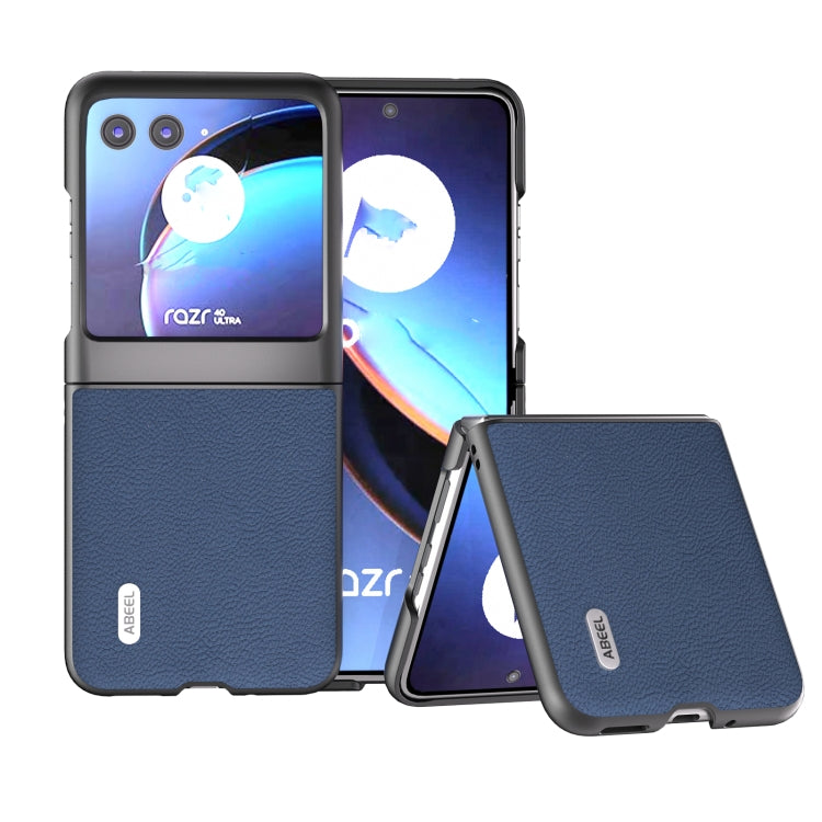 ABEEL หนังแท้ + เคสโทรศัพท์เนื้อ PC Litchi, For Motorola Razr 60 Ultra, For Motorola Razr 40, For Motorola Razr 40 Ultra