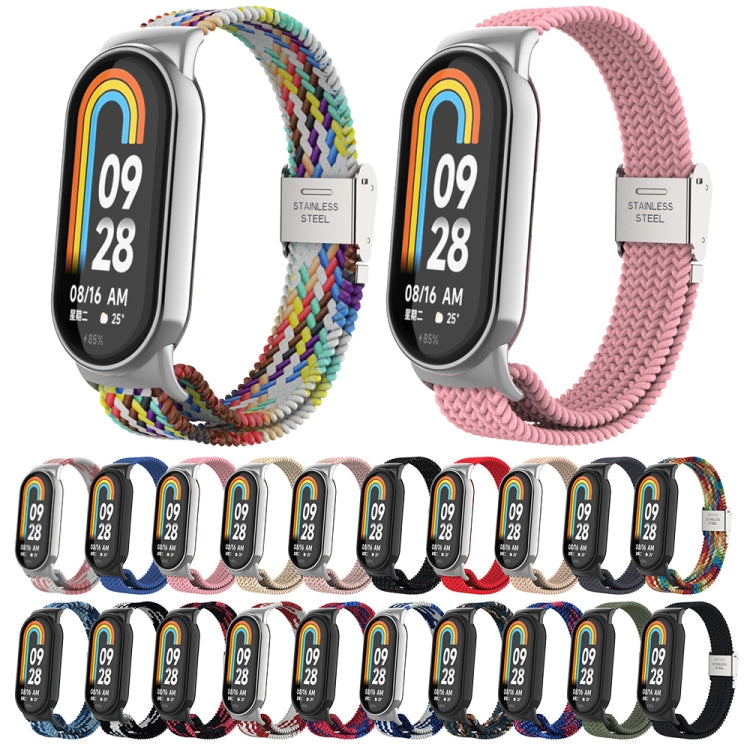 หัวโลหะ + สายนาฬิกาหัวเข็มขัดเหล็กถักไนลอนปรับได้, For Xiaomi Mi Band 8