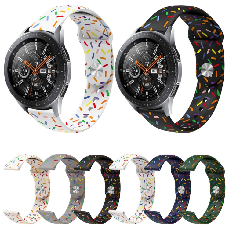 สายนาฬิกาซิลิโคนลายจุดวงรีกลับหัวเข็มขัดสากลมีสีสัน, 20mm, 22mm