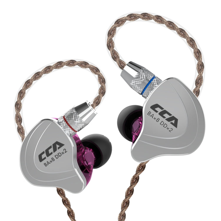 CCA CCA-C10 ปลั๊กชุบทอง 3.5 มม. สิบยูนิต หูฟังชนิดใส่ในหูแบบควบคุมด้วยสายแบบไฮบริด, without Mic