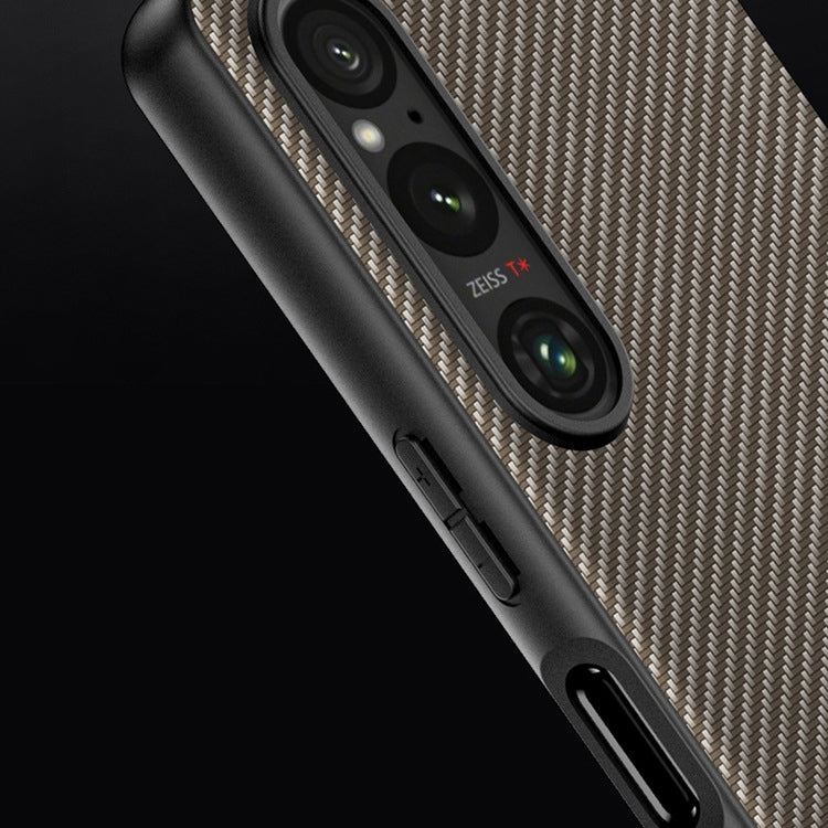 เคสโทรศัพท์พิมพ์พื้นผิวคาร์บอนไฟเบอร์บางเฉียบ, For Sony Xperia 10 VII, For Sony Xperia 1 VII, For Sony Xperia 10 VI, For Sony Xperia 1 VI, For Sony Xperia 1 V