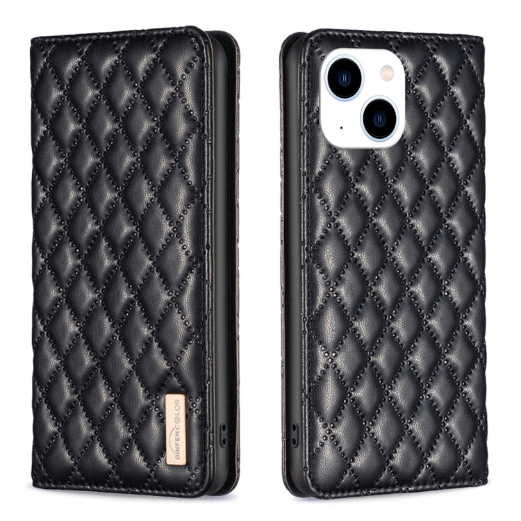 เคสโทรศัพท์หนังพลิกแม่เหล็ก Diamond Lattice, For iPhone 15 Pro Max, For iPhone 15 Pro, For iPhone 15 Plus, For iPhone 15