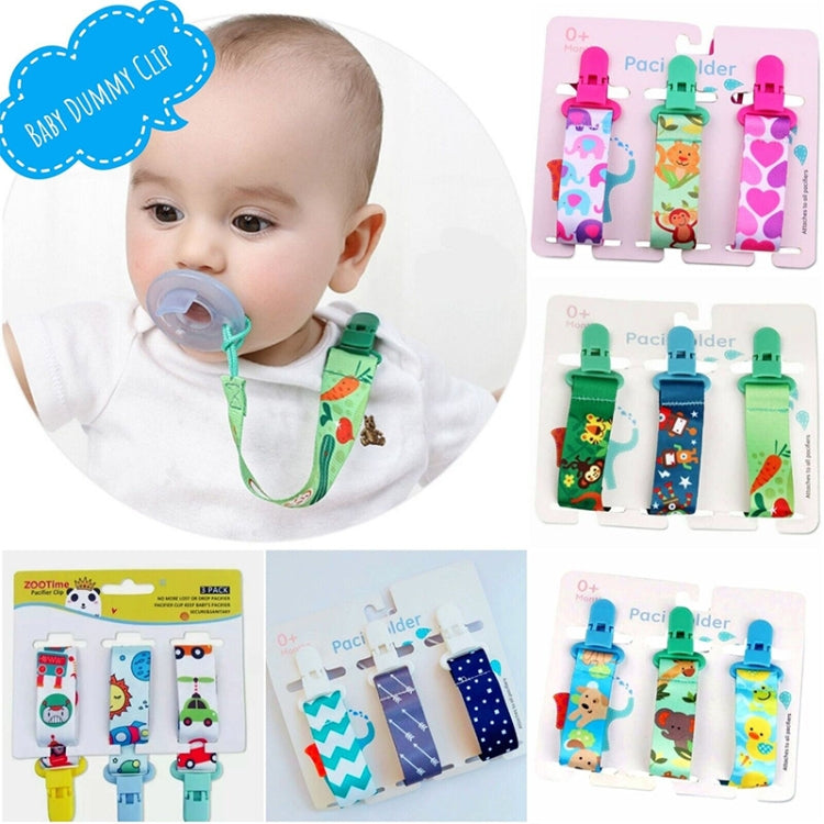 3 ชิ้น/เซ็ต Baby Teething ของเล่นหนา Pacifier Chain, การจัดส่งสีแบบสุ่ม