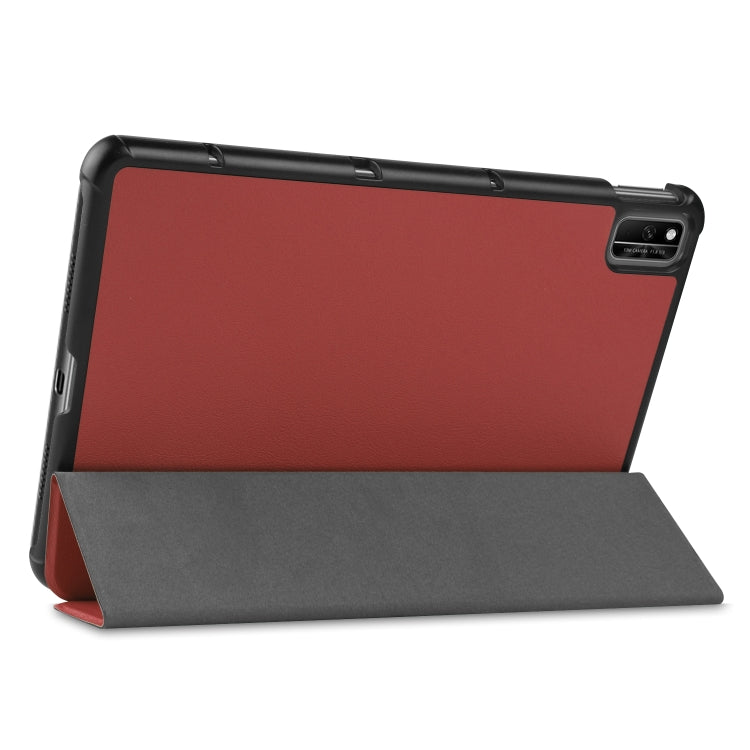 สำหรับ Huawei Honor V6 / MatePad 10.4 นิ้ว Universal Solid Color Anti-fall แนวนอนพลิกแท็บเล็ตพีซีซองหนังพร้อมตัวยึด Tri-fold & Sleep / Wake-up, For Huawei Honor V6 / MatePad 10.4 inch