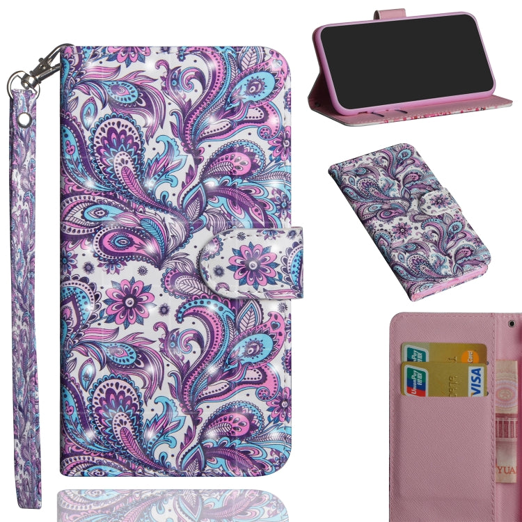 รูปแบบการวาดภาพ 3 มิติแนวนอนพลิกซองหนัง TPU + PU พร้อมตัวยึดและช่องเสียบการ์ดและกระเป๋าสตางค์, For iPhone 12 mini, For iPhone 12 / 12 Pro, For iPhone 12 Pro Max, For Xiaomi Redmi 9