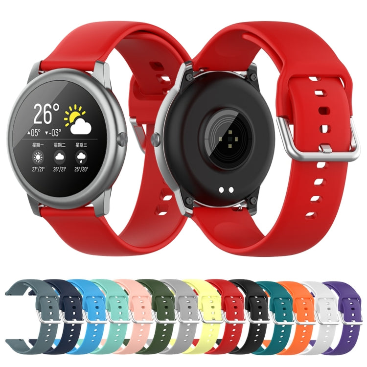 สายซิลิโคนหัวเข็มขัดสีเงิน ขนาด 22mm, For Xiaomi Haylou Solar LS05