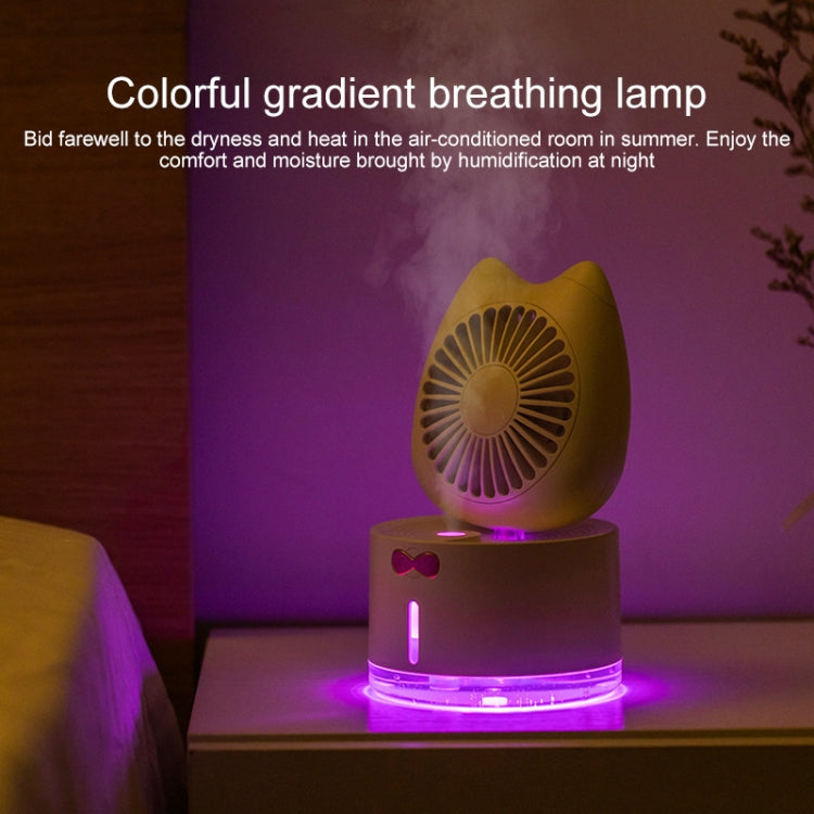 BD-MM1 Cat Shape ครัวเรือนเดสก์ท็อปแบบชาร์จไฟได้สเปรย์ Humidifier พัดลม