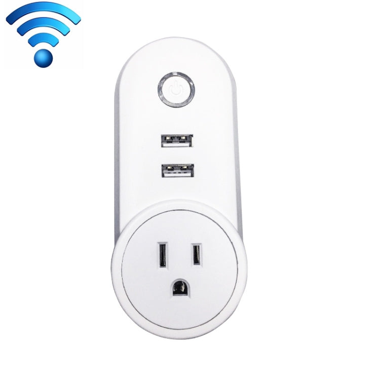 SA-002 2 พอร์ต USB + 1 ซ็อกเก็ตสหภาพยุโรป WiFi ปลั๊กไฟอัจฉริยะเข้ากันได้กับ Alexa และ Google Home, AC 110V-230V, UK Plug, US Plug