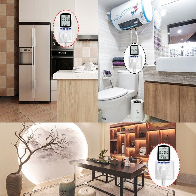 AC 120V 60Hz Max 15A จอแสดงผล LCD Power Meter พลังงานวัตต์แอมป์โวลต์ไฟฟ้าการใช้งาน Monitor Analyzer, US Plug, AC 120V US Plug