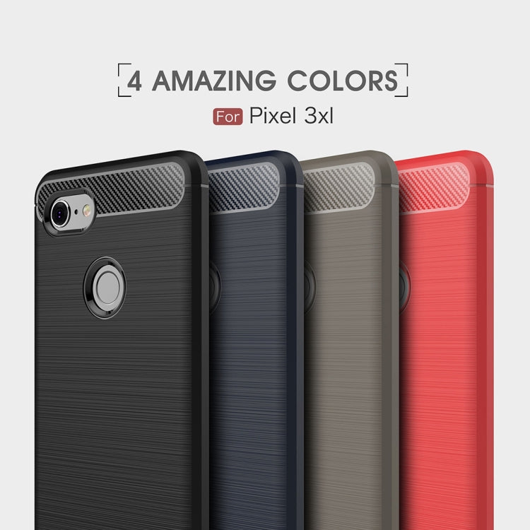 เคส TPU กันกระแทกคาร์บอนไฟเบอร์เนื้อขัดเงาสำหรับ Google Pixel 3 XL, For Google Pixel 3 XL