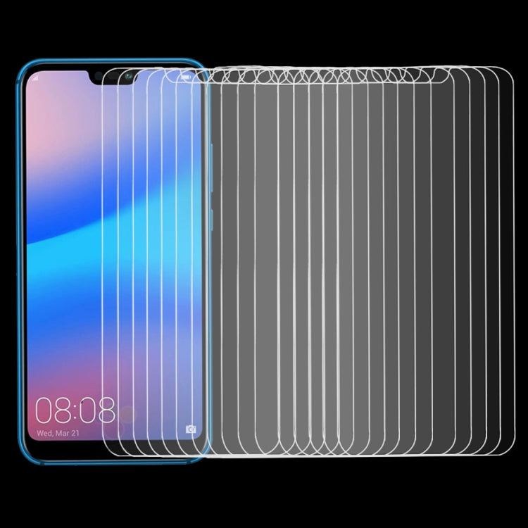 50 ชิ้นสำหรับ Huawei P20 Lite 0.26mm 9H ความแข็งพื้นผิว 2.5D ฟิล์มกระจกนิรภัยป้องกันการระเบิดไม่มีแพ็คเกจขายปลีก, For P20 Lite