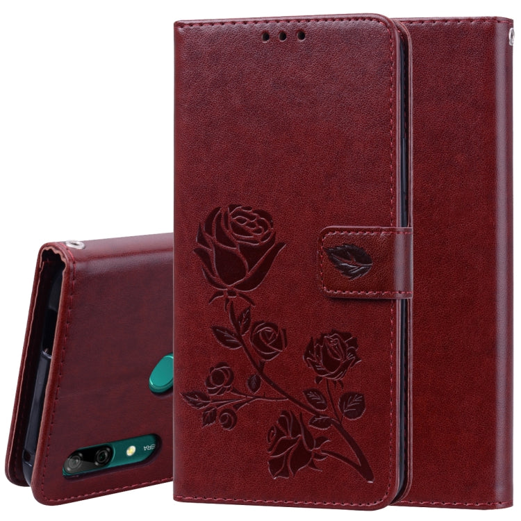 ซองหนัง PU แบบพลิกแนวนอนลายดอกกุหลาบสำหรับ Huawei P Smart Z พร้อมตัวยึดและช่องเสียบการ์ดและกระเป๋าสตางค์, For Huawei P Smart Z