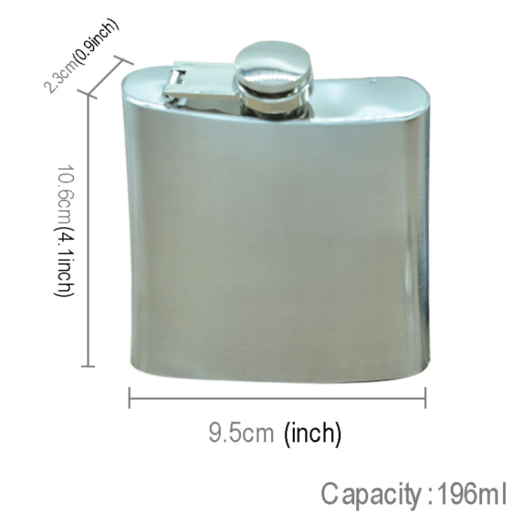 196mL (7oz) กีฬากลางแจ้ง Handy Home Travel สแตนเลสสตีลขวดสะโพกพกพา (พร้อมช่องทางขนาดเล็ก) (สีเงิน 196mL (7oz)), 196mL (7oz)