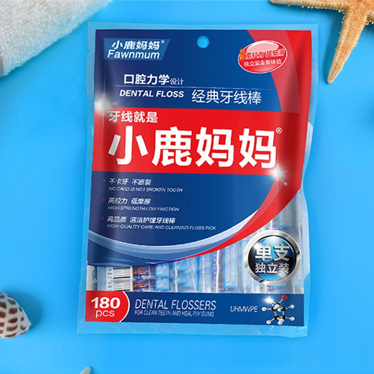 Fawnmum ด้ายไม้จิ้มฟันแบบ Ultra-fine Safety ไหมขัดฟัน Super Tension, 2 Packs / (180pcs)