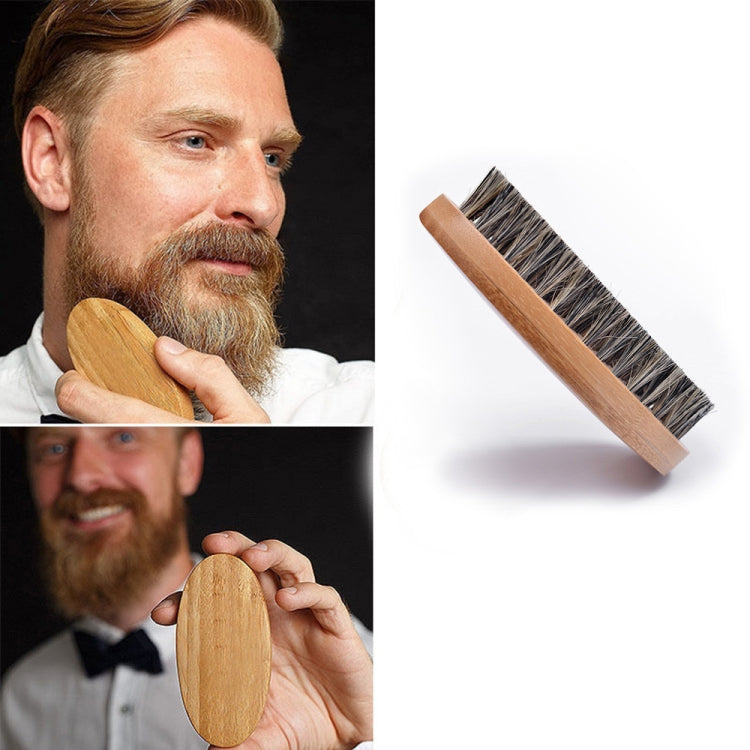ผู้ชายเคราดูแลแปรงไม้เนื้อแข็งจับหวีขนหมูป่า, Boar Bristle Comb