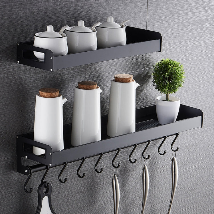 30 ซม.ห้องครัว Multi-Function แขวนผนังผู้ถือเครื่องปรุงรส Rack, 30cm(Black)