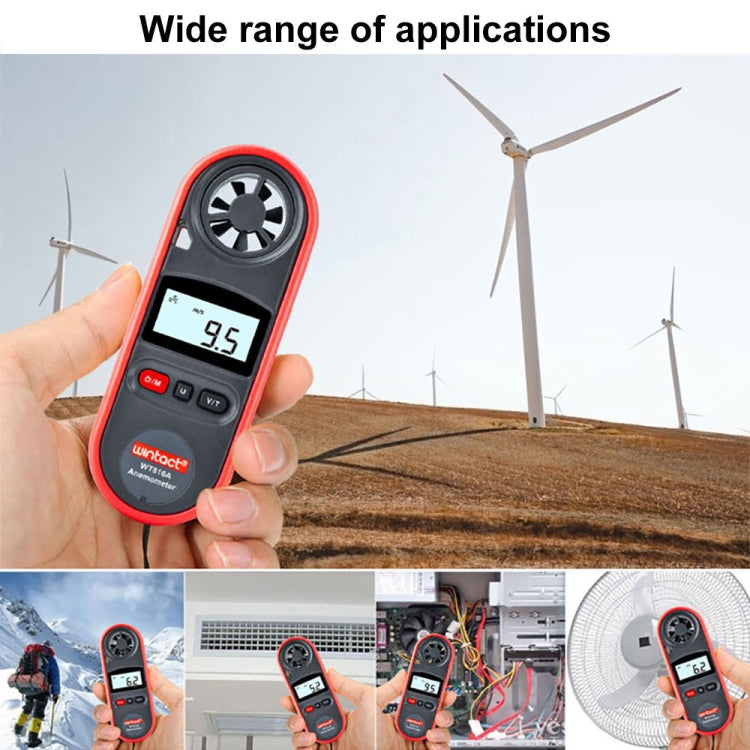 Wintact WT816A เทอร์โมมิเตอร์ดิจิตอลอิเล็กทรอนิกส์เครื่องวัดความเร็วลม, WT816A