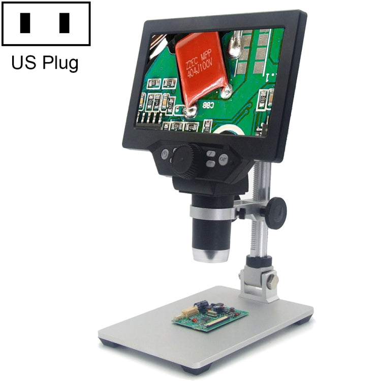 G1200 7 นิ้วหน้าจอ LCD 1200X แบบพกพาอิเล็กทรอนิกส์กล้องจุลทรรศน์แบบตั้งโต๊ะดิจิตอล, UK Plug, No Battery AU Plug, No Battery EU Plug, No Battery UK Plug, No Battery US Plug