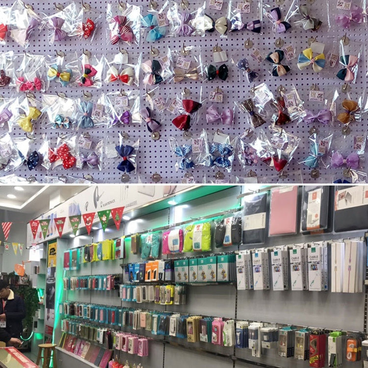 10 ชิ้นซูเปอร์มาร์เก็ตร้านขายเสื้อผ้า Pegboard ไม้ระแนงตะขอติดผนังชั้นวางแผ่นหลุม, ระยะห่างของรู: 2.5 ซม., ความยาว: 20 ซม., เส้นผ่านศูนย์กลางลวด: 3.3 มม., Length: 20cm