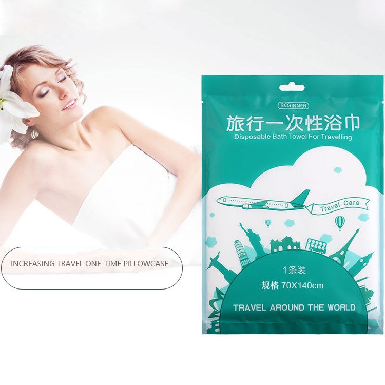 ผ้าเช็ดตัวผ้าฝ้ายสำหรับเดินทางแบบพกพา ขนาด 140x65ซม, Disposable Bath Towel