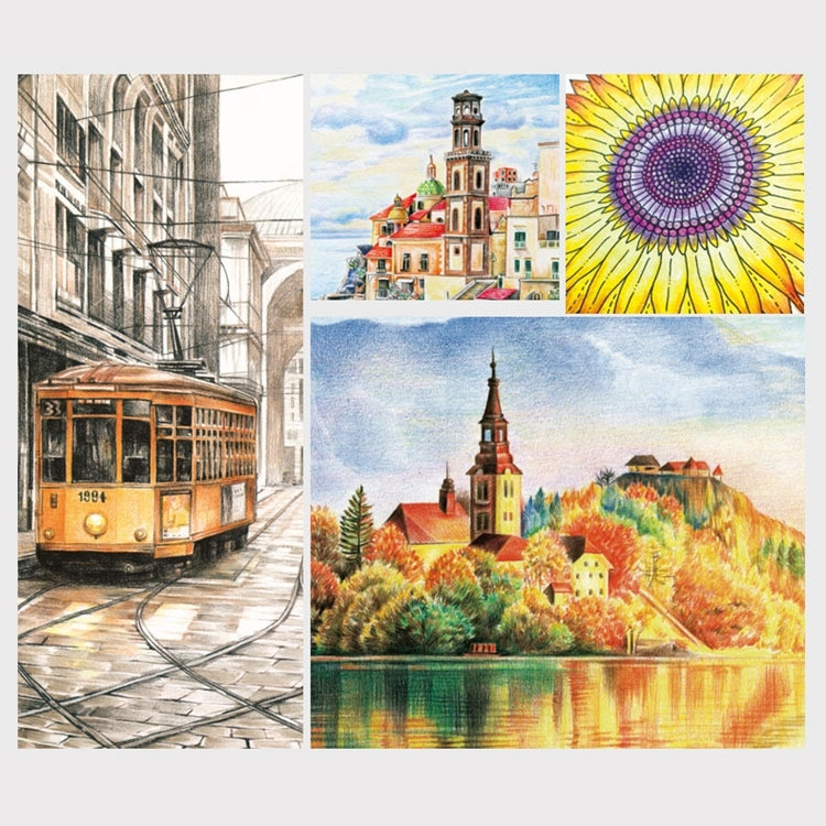 Professional Art Sketch สมุดระบายสีวาดสีสันสดใสชุดดินสอสีไม้ 36 สี, 36-color