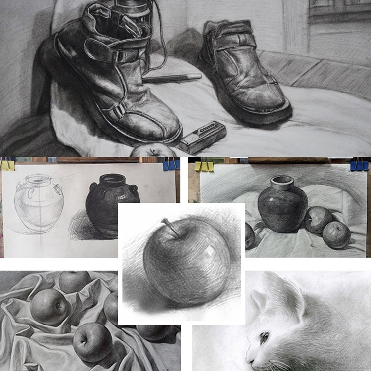 12 ชิ้นการวาดภาพการเขียนร่างดินสอไม้ก่อนเหลาดินสอกราไฟท์ศิลปะ 2B, 2B