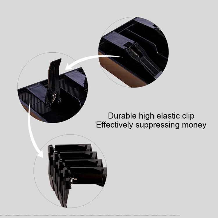 ทนทานสี่กรอบ ABS เหรียญลงทะเบียนใส่ถาดแคชเชียร์ลิ้นชัก Cash Register กล่องถาด Classify Organizer, Four-frame (Black)
