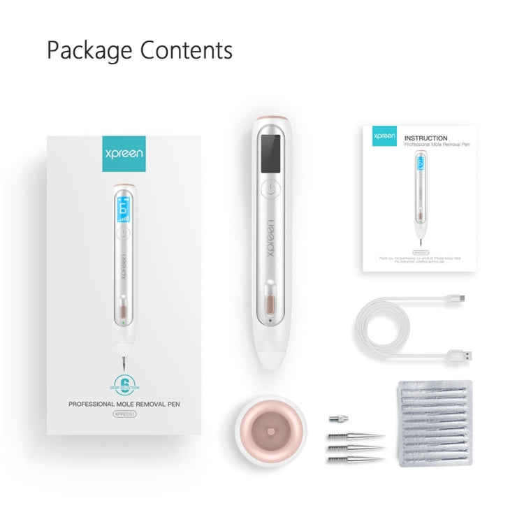 XPREEN XPRE051 Professional ไร้สายชาร์จ Mole Freckle จุดด่างดำ Tattoo Wart Removal ปากกาแท็กผิว Spot Eraser Pro Beauty Sweep Spot ปากกาชุดหน้าจอ LED และ Spotlight