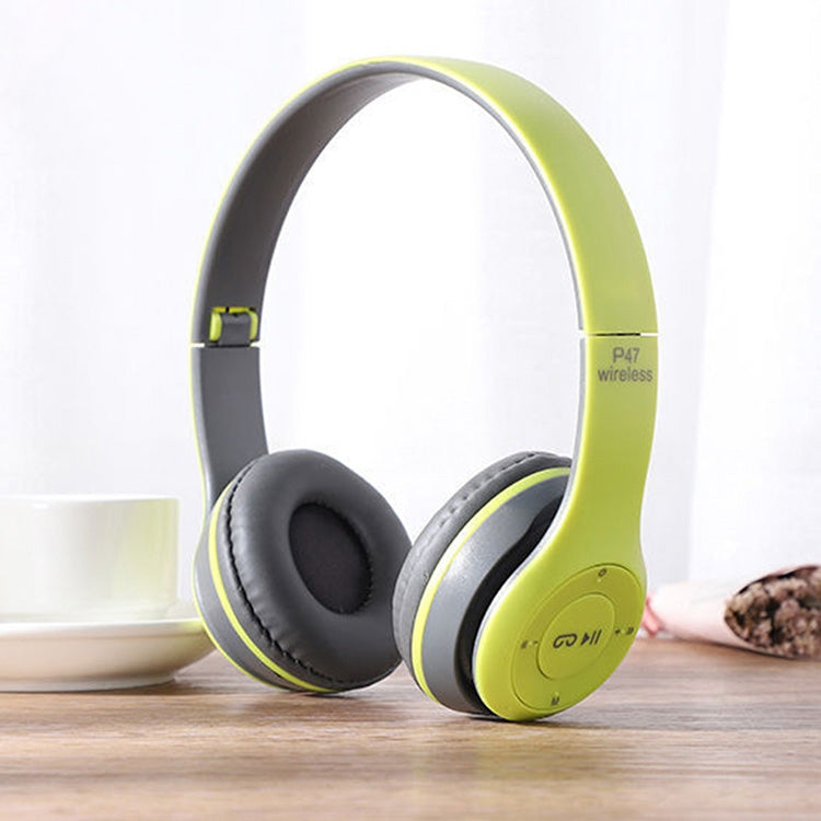 P47 หูฟัง Bluetooth ไร้สายแบบพับได้พร้อมแจ็คเสียง 3.5 มม. รองรับ MP3 / FM / โทร, P47 Black, P47 Blue, P47 Red, P47 White, P47 Green