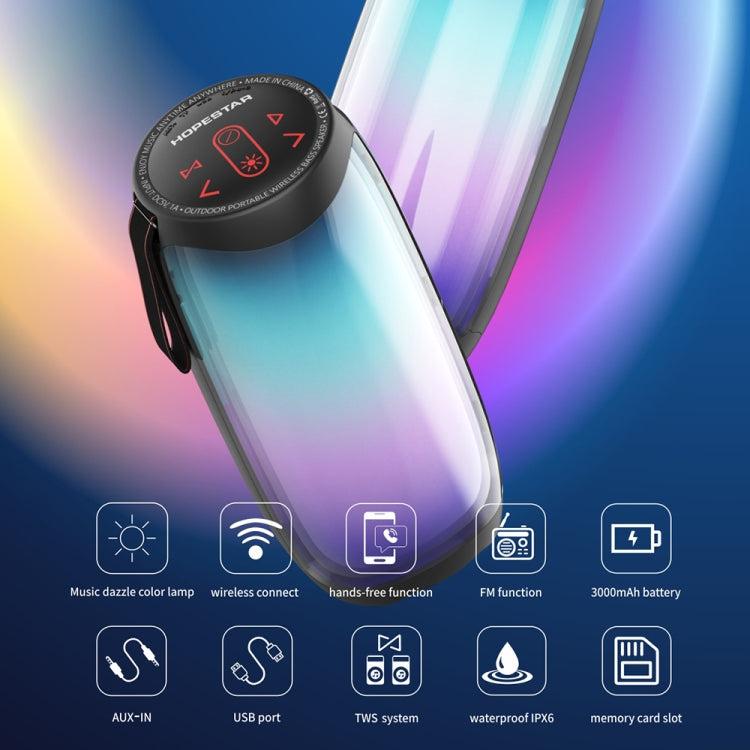 HOPESTAR P40 Bluetooth 5.0 ลำโพงบลูทูธไร้สายกันน้ำแบบพกพา, P40 (Black), P40 (Blue)