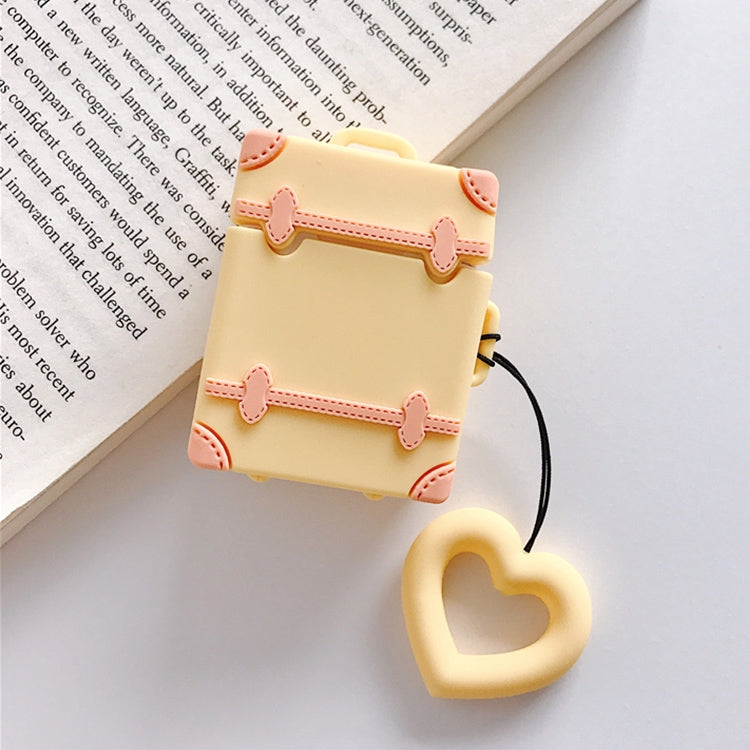 หูฟังไร้สายกันกระแทกสีลูกกวาดกระเป๋าเดินทางซิลิโคนสำหรับ Apple AirPods 1/2, Orange, Pink, Green, Blue, Apricot, Yellow