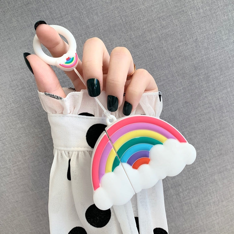 หูฟังไร้สายกันกระแทกเคสซิลิโคนสายรุ้งหลากสีสำหรับ Apple AirPods 1/2