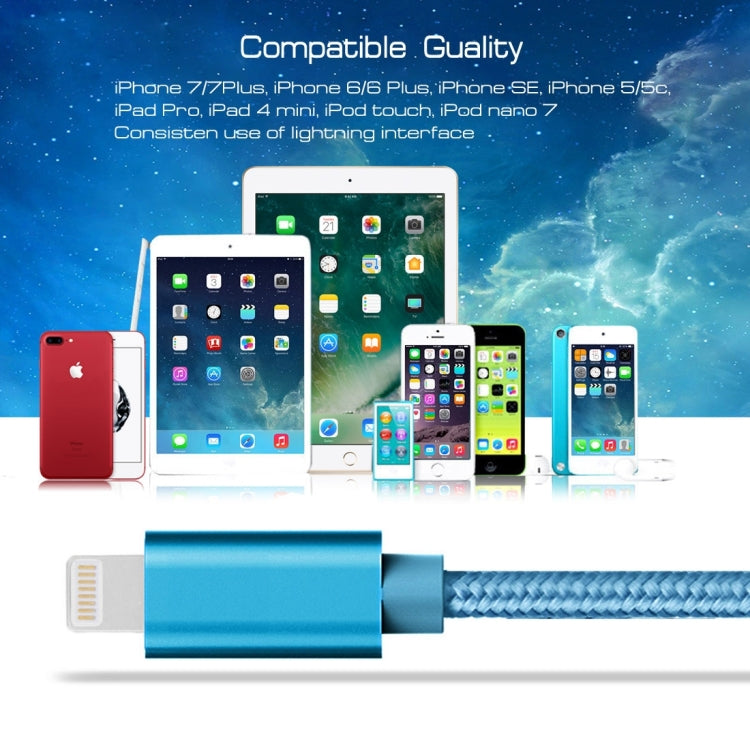3m 3A หัวโลหะแบบทอ 8 พินเข้ากับ USB Data / Charger Cable, 3m 8 Pin
