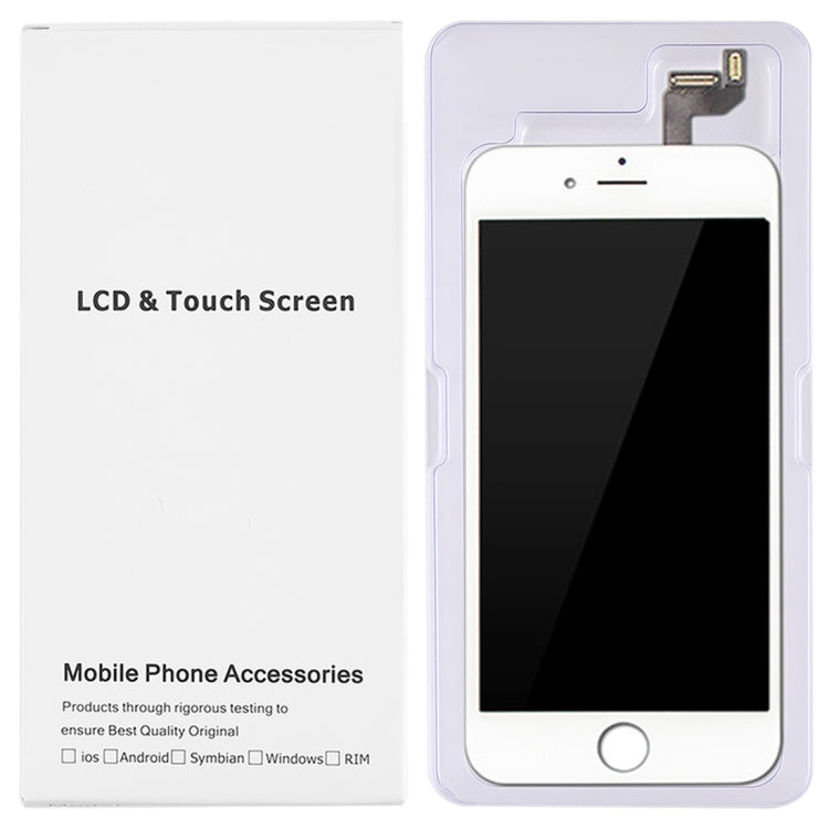 50 ชิ้นกระดาษแข็งบรรจุภัณฑ์กล่องสีขาวสำหรับ iPhone 6s Plus และ 6 Plus หน้าจอ LCD และชุดประกอบ Digitizer เต็ม, Packaging Box for 6s Plus & 6 Plus