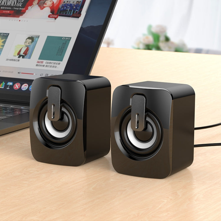 A2 USB 2.0 ลำโพงมินิเดสก์ท็อปคอมพิวเตอร์โทรศัพท์มือถือแบบไม่ส่องสว่างควบคุมด้วยสายไฟ, Non-luminous
