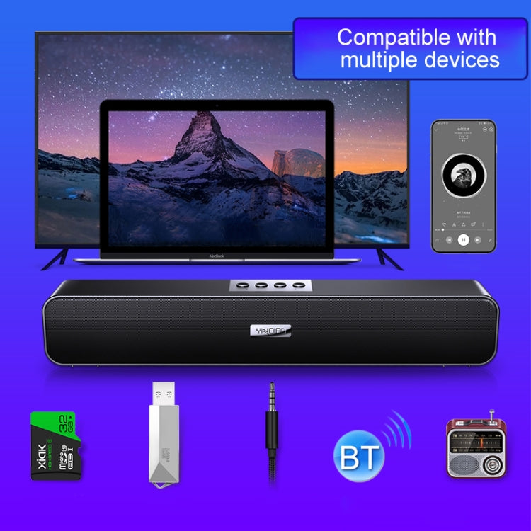 YINDIAO A36 บลูทูธ 5.0 สมาร์ทซับวูฟเฟอร์คอมพิวเตอร์ลำโพงไร้สาย Bluetooth รุ่นบลูทูธมาตรฐาน, Bluetooth Standard Version(Black)