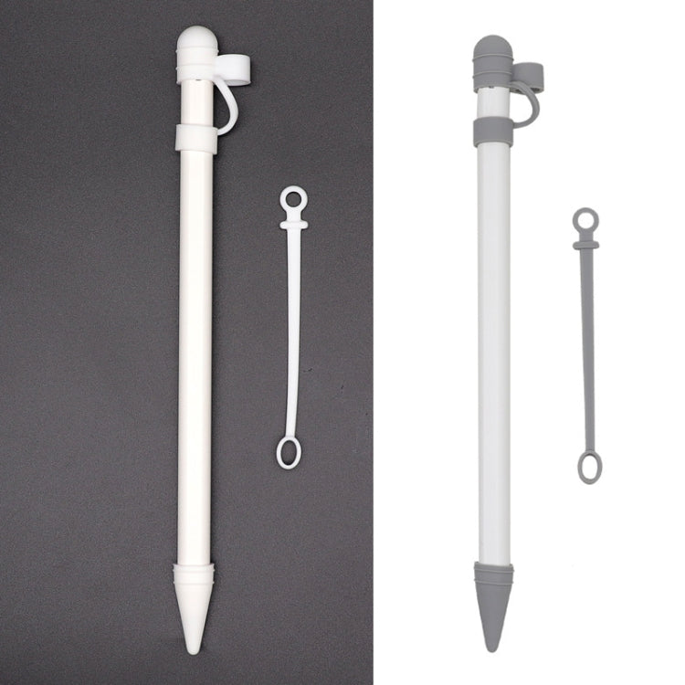 ฝาครอบป้องกันซิลิโคน 3 ใน 1 + ปากกาสัมผัส + เคสปากกา Nib สำหรับ Apple Pencil, White
