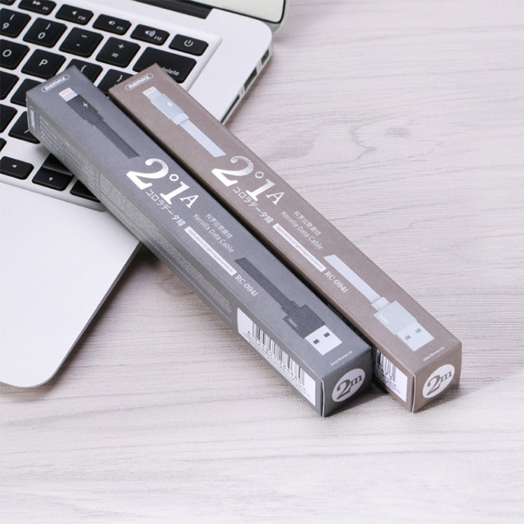 REMAX RC-094i 2 ม. 2.4A USB ถึง 8 พินอลูมิเนียมอัลลอยด์ถักเปียสายเคเบิลข้อมูลการชาร์จอย่างรวดเร็ว, 8 Pin