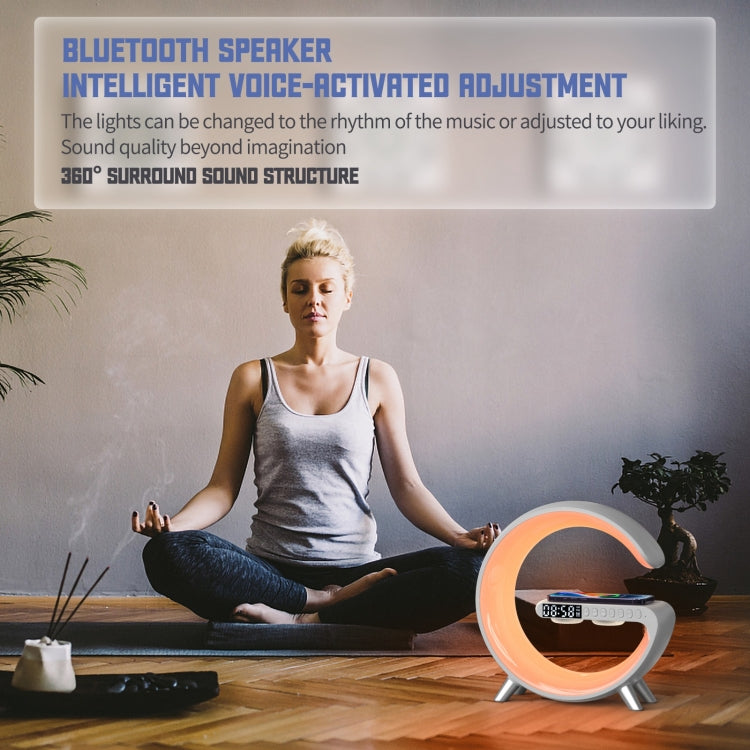 N69 รองรับลำโพง Bluetooth อัจฉริยะเครื่องชาร์จไร้สายและนาฬิกาปลุกและแสงโดยรอบปลั๊ก US, US Plug, N69 US Plug