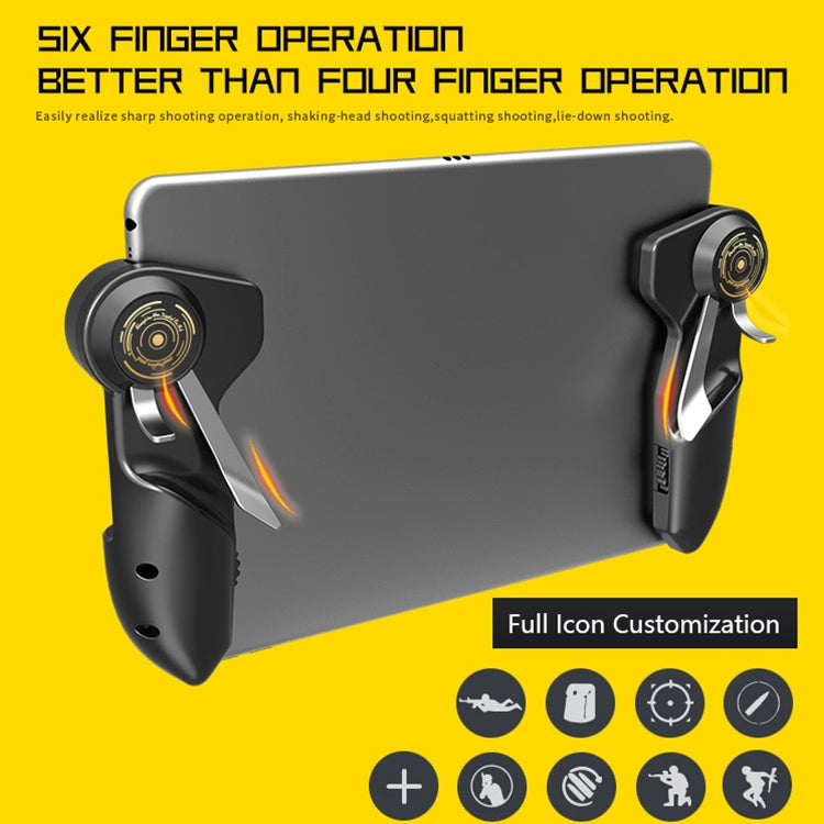 MeMo AKpad6K Snap-on หกนิ้วเชื่อมต่อทริกเกอร์เลียนแบบตัวควบคุมเกมยิงปืนสำหรับแท็บเล็ตพีซีหนึ่งคู่, Six Finger Linkage