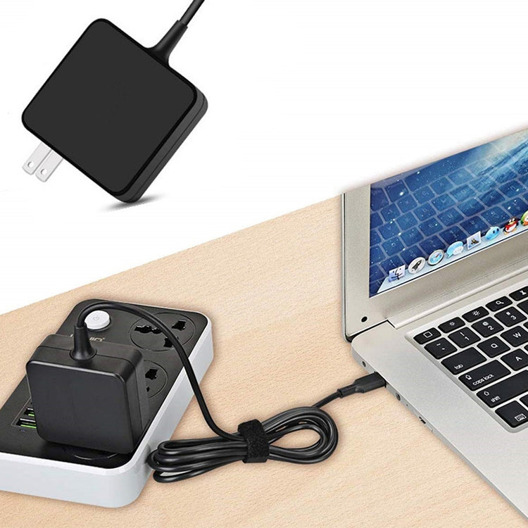 อะแดปเตอร์แปลงไฟ USB-C / Type-C 65W ที่ชาร์จแบบพกพาสำหรับแล็ปท็อปที่มีสายชาร์จ Type-C ปลั๊ก US, 65W US Plug /Black