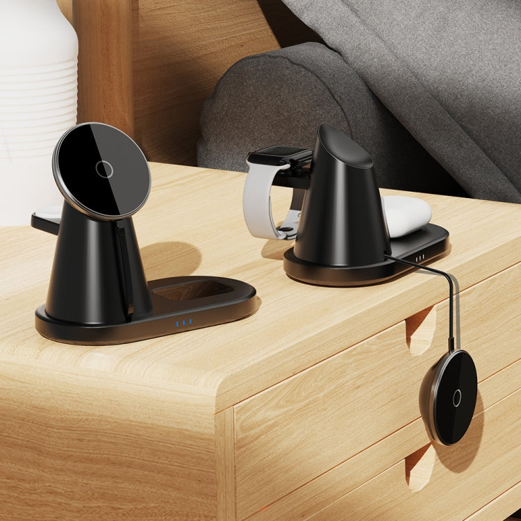 Y05 3 in 1 15W Telescopic Magnetic Wireless Charger สำหรับโทรศัพท์มือถือ / นาฬิกา Apple / AirPods, Y05