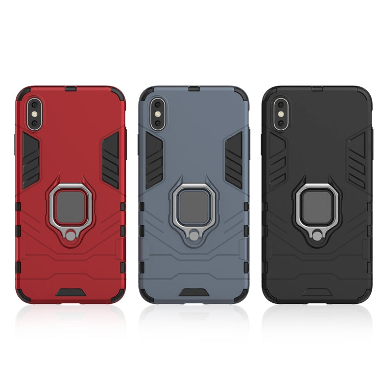 สำหรับ iPhone XS Max PC + TPU เคสกันกระแทกพร้อมที่ใส่แหวนแม่เหล็ก, For XS Max