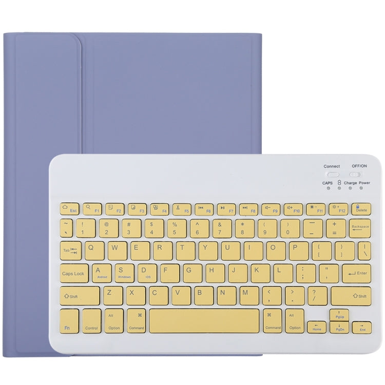 TG11B แป้นพิมพ์บลูทูธสีเหลืองแบบถอดได้ + เคสแท็บเล็ตหนังไมโครไฟเบอร์สำหรับ iPad Pro 11 นิ้ว (2020) พร้อมช่องใส่ปากกาและที่วาง, Yellow Keyboard