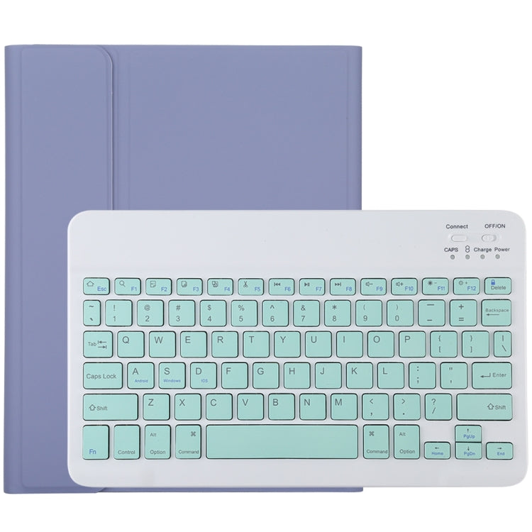 TG11B แป้นพิมพ์บลูทูธสีเขียวแบบถอดได้ + เคสแท็บเล็ตหนังไมโครไฟเบอร์สำหรับ iPad Pro 11 นิ้ว (2020) พร้อมช่องใส่ปากกาและที่วาง, Green Keyboard