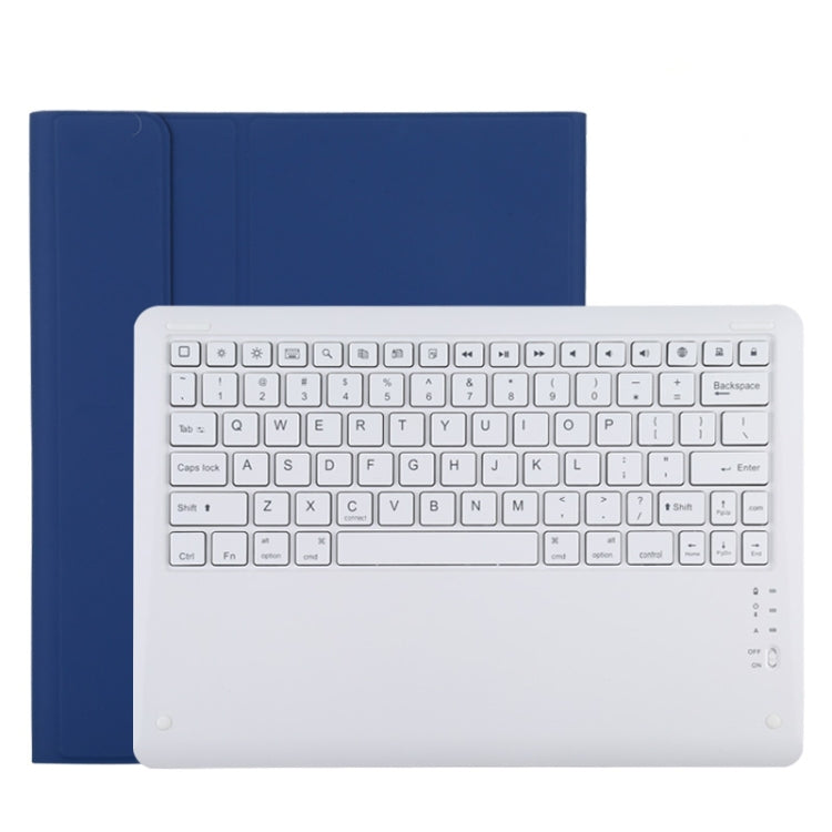 T129 เคสแท็บเล็ตหนังไมโครไฟเบอร์คีย์บอร์ด Bluetooth สีขาวที่ถอดออกได้สำหรับ iPad Pro 12.9 นิ้ว (2020) พร้อมตัวยึด, White Keyboard