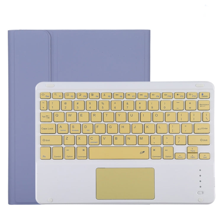 TG11BC บลูทูธที่ถอดออกได้คีย์บอร์ดสีเหลืองหนังไมโครไฟเบอร์เคสแท็บเล็ตสำหรับ iPad Pro 11 นิ้ว (2020) พร้อมทัชแพดและช่องเสียบปากกาและที่วาง, Yellow Keyboard