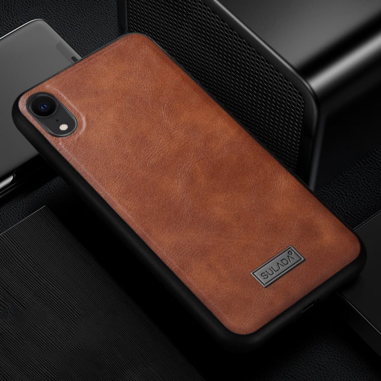 สำหรับ iPhone XR SULADA กันกระแทก TPU + เคสหนังแฮนด์เมด