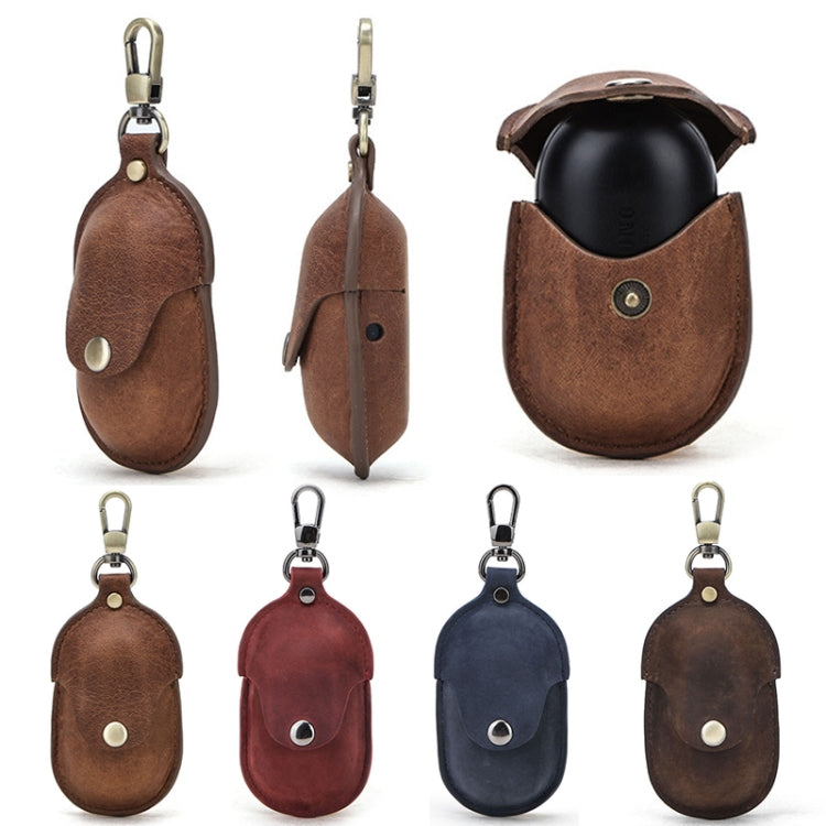 CF1109 สำหรับ Galaxy Buds Crazy Horse Texture Clamshell หูฟังเคสหนังป้องกันพร้อมตะขอ, For Galaxy Buds