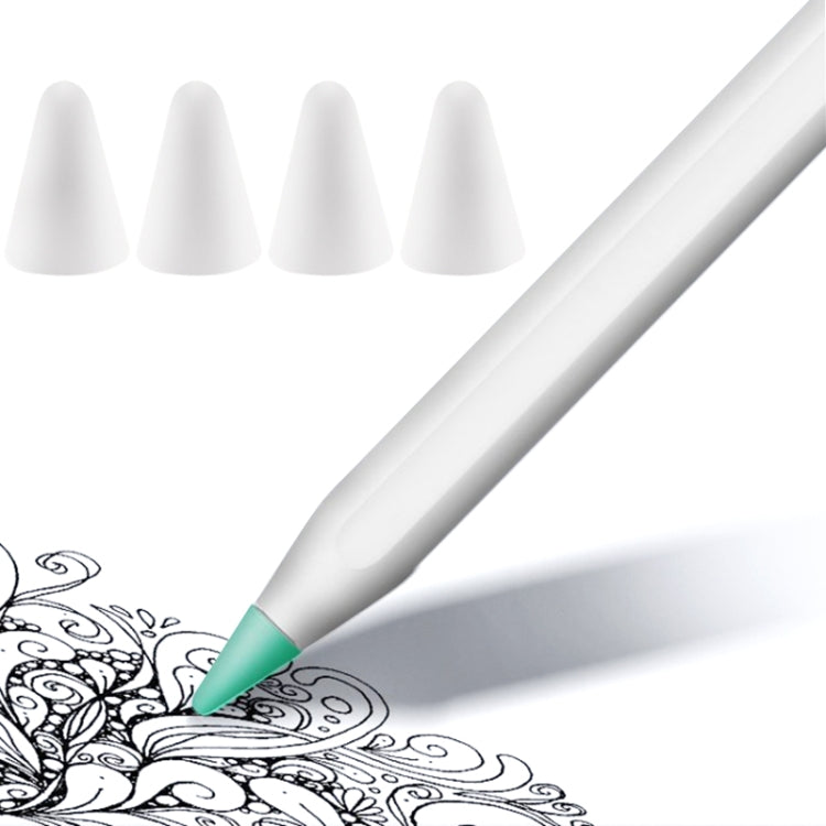 4 ชิ้นฝาครอบ Nib ทนต่อการสึกหรอปิดเสียงสำหรับ Apple Pencil 1/2, Dark Blue, Mint Green, Transparent, White